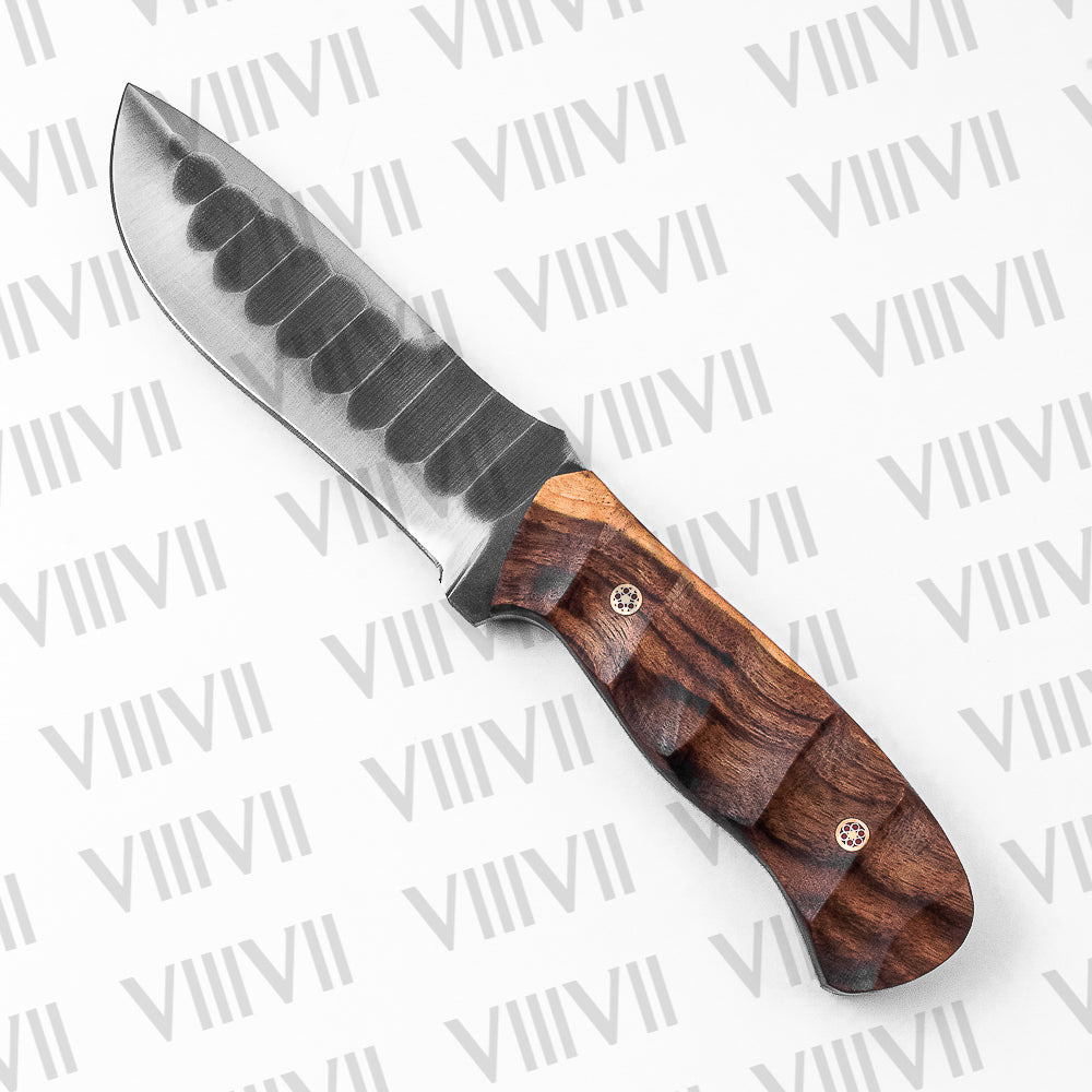 Stainless Steel Bushcraft Knife with Ergonomic Rosewood Handle – Gift for Hunters, Campers, Survivalists & Outdoor Enthusiasts