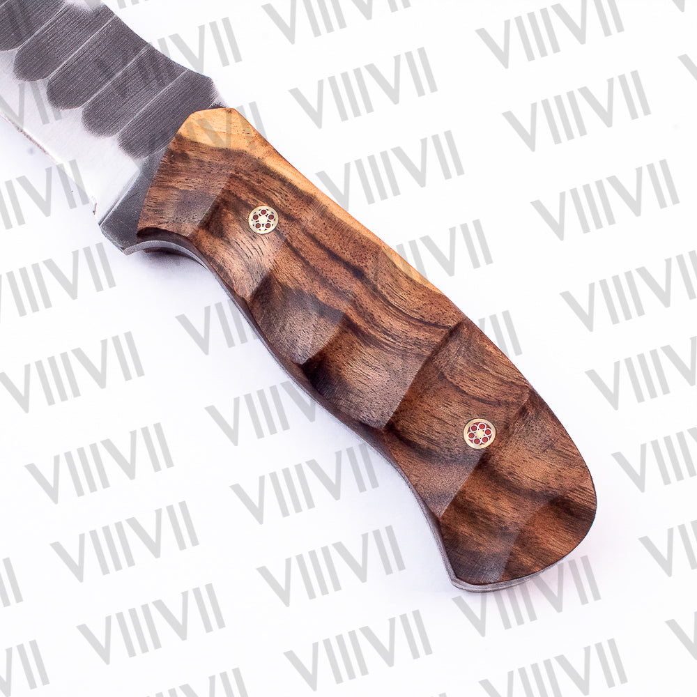 Stainless Steel Bushcraft Knife with Ergonomic Rosewood Handle – Gift for Hunters, Campers, Survivalists & Outdoor Enthusiasts