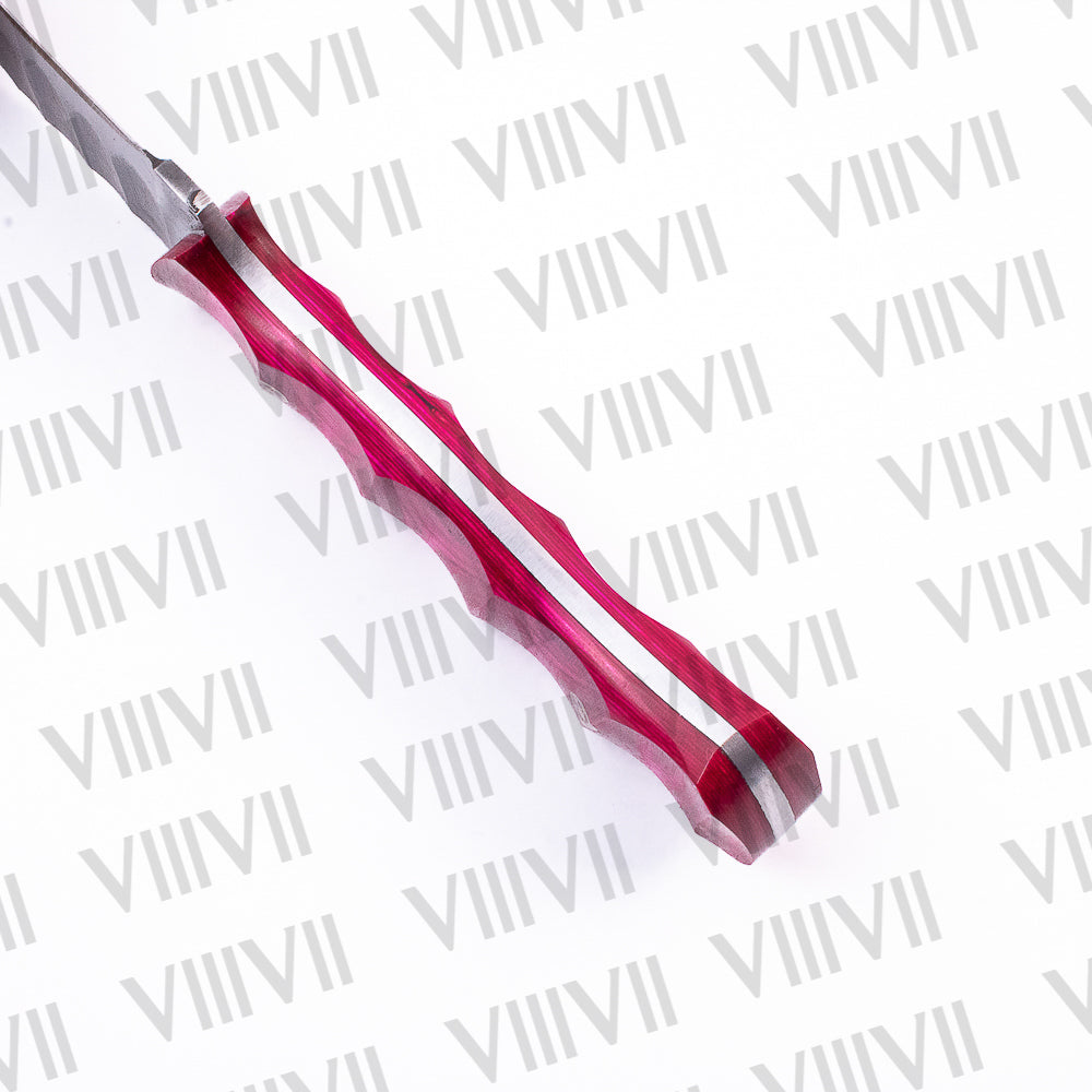 Forged Bushcraft Knife with D2 Steel Blade & Pink Ashwood Handle – Gift for Hunters, Campers, Survivalists & Outdoor Enthusiasts