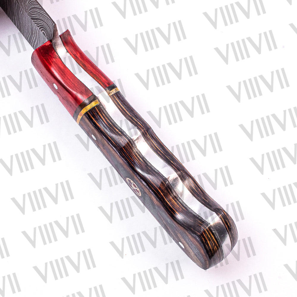 Hand-Forged Gut Hook Knife in Damascus Steel with Ashwood Handle – Premium Hunting & Skinning Blade