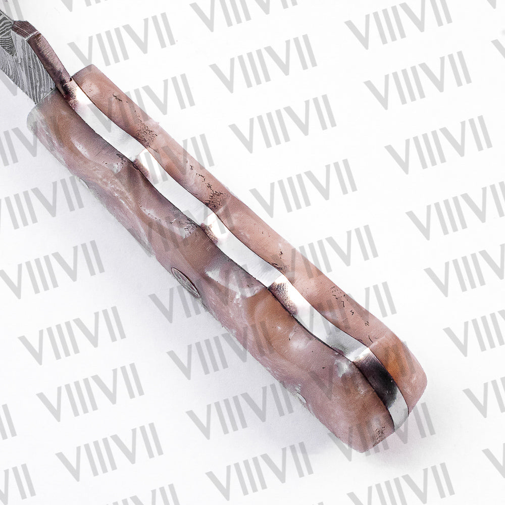 Damascus Steel Skinner Knife with Resin Handle – Best Knife for Hunters, Camping & Collectors