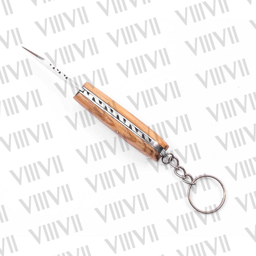 Folding Pocket Knife Keychain – Stainless or Damascus Blade with Olive Wood Handle | Mini EDC Utility Knife for Gifting, Outdoor & Everyday Use