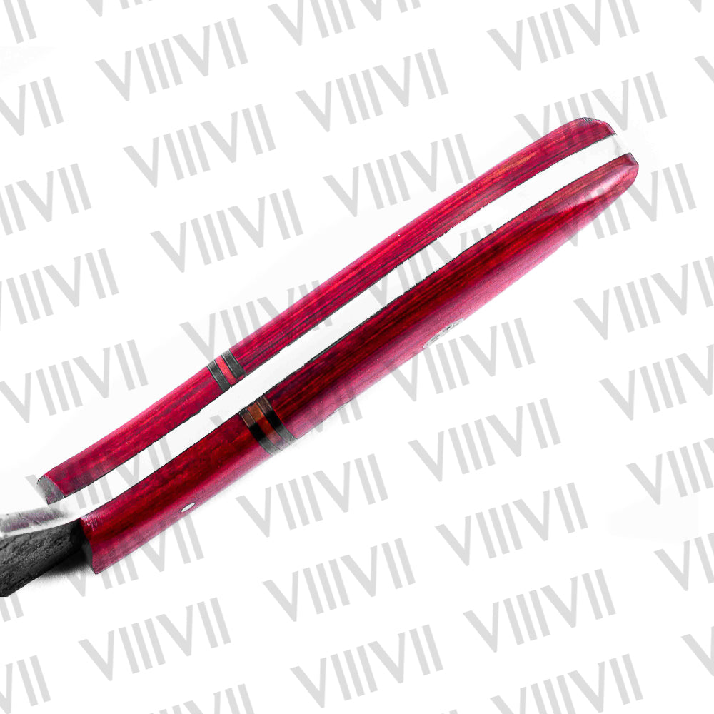 Custom Full Tang Knife Forged in 440C Steel with Red Wood Handle – Outdoor & Kitchen Utility Blade