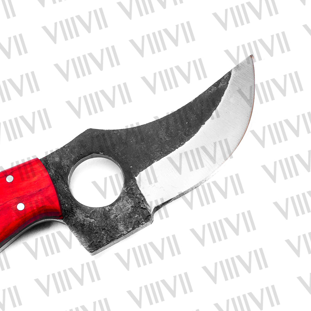 Hand-Forged Skinning Knife with Stainless Steel Blade & Multi Wood Handle – Hunting, Skinning & Outdoor Utility Knife