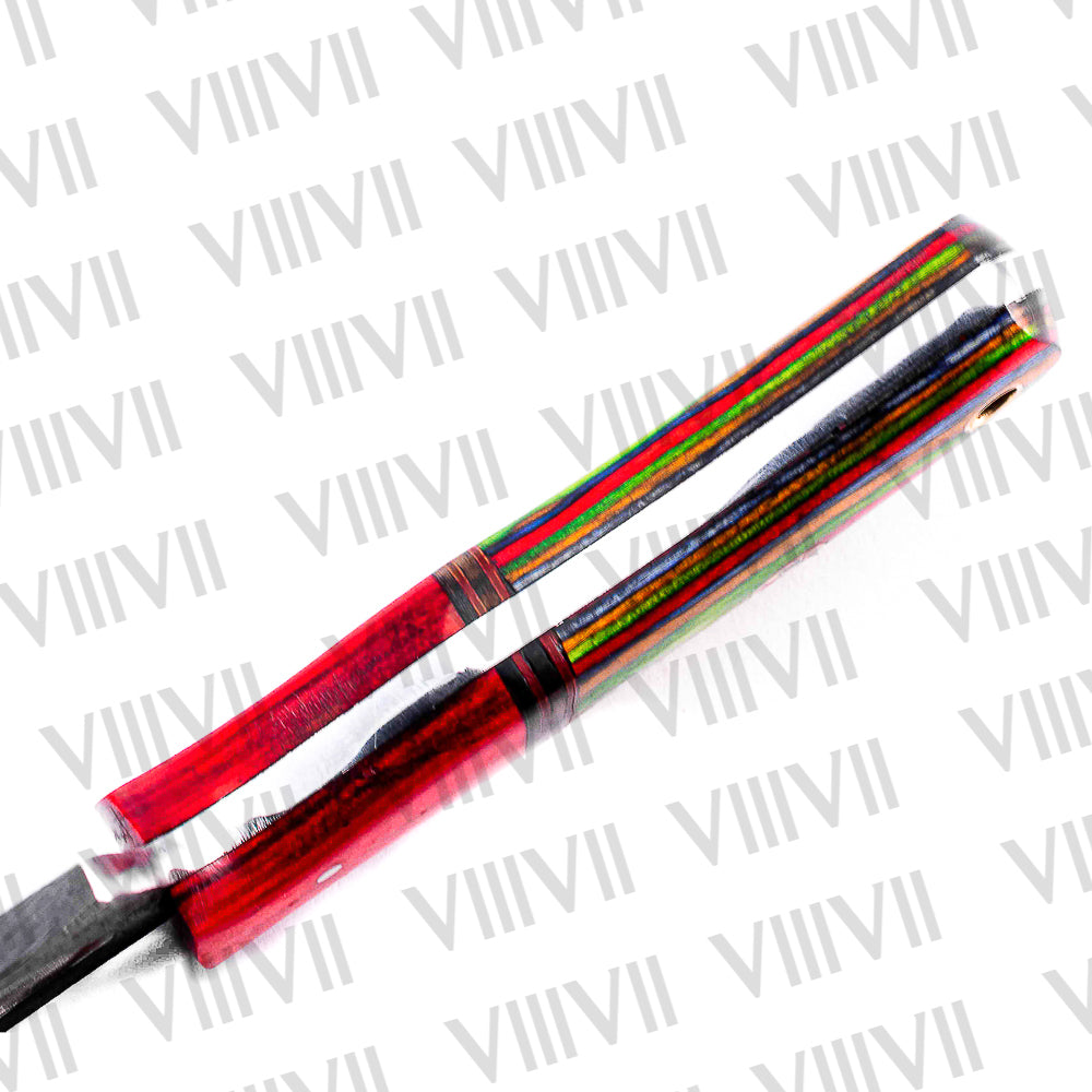 Hand-Forged Skinning Knife with Stainless Steel Blade & Multi Wood Handle – Hunting, Skinning & Outdoor Utility Knife