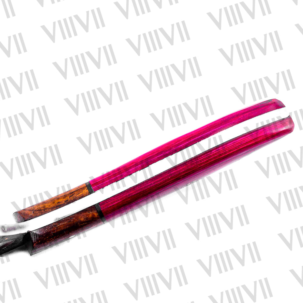 Handmade Viking knife in stainless steel rustic effect with beautiful pink wood handle