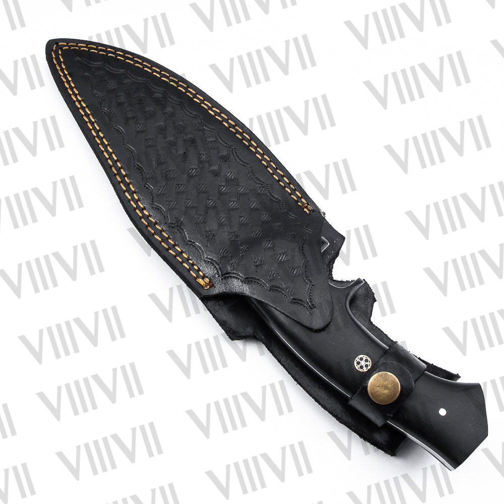 Custom Hunting Knife – D2 Steel Blade with G10 Micarta Handle & Leather Sheath | Gift for Hunters & Outdoorsmen