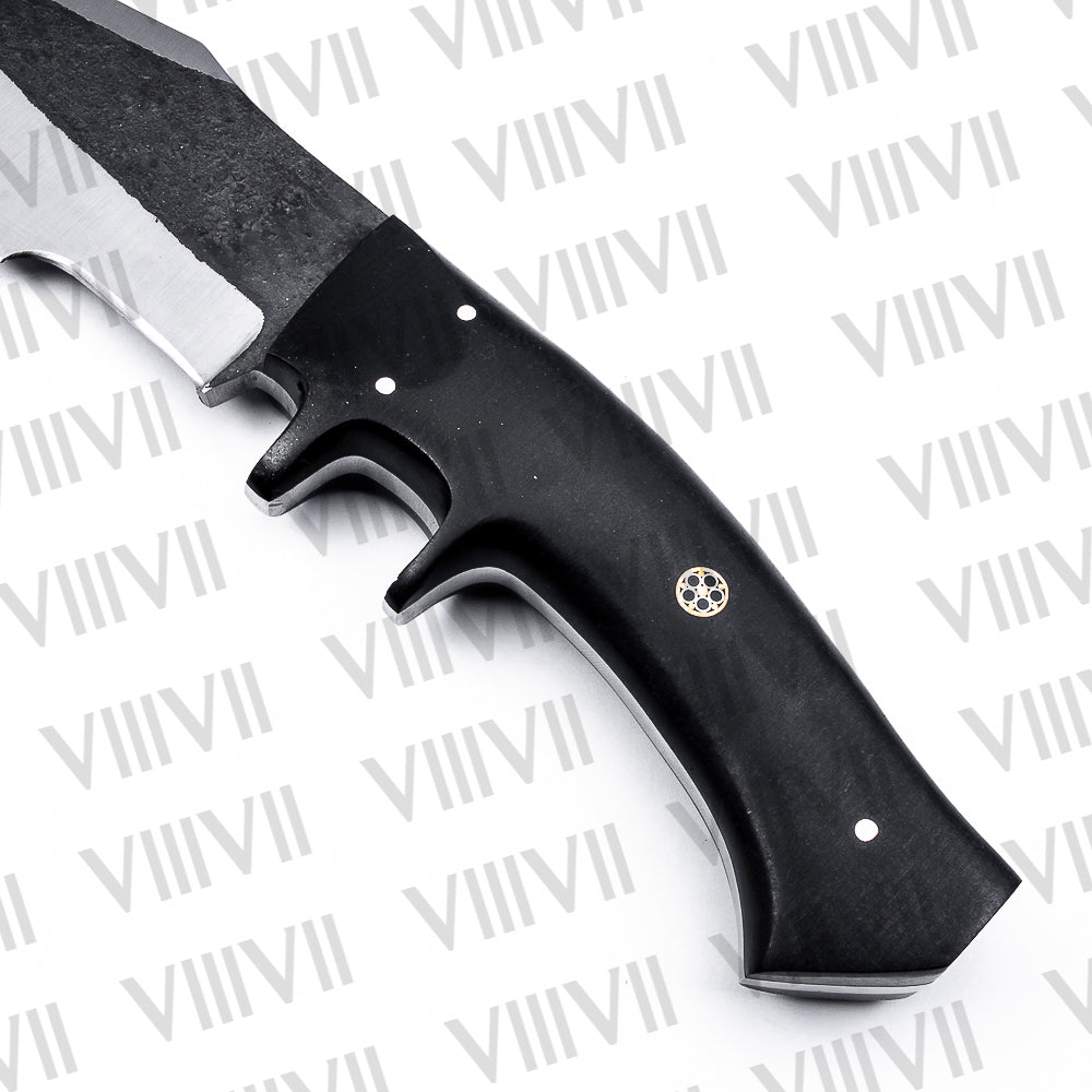 Custom Hunting Knife – D2 Steel Blade with G10 Micarta Handle & Leather Sheath | Gift for Hunters & Outdoorsmen