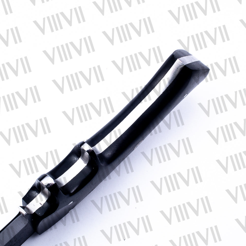 Hunting Knife with Fixed Blade & Blue Ashwood Handle | D2 Steel + Leather Sheath | Gift for Hunters & Outdoorsmen