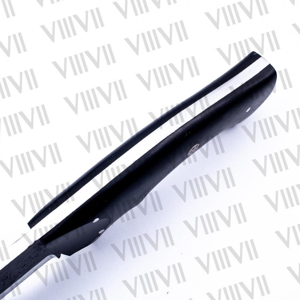 Hunting Knife with Fixed Blade & Blue Ashwood Handle | D2 Steel + Leather Sheath | Gift for Hunters & Outdoorsmen