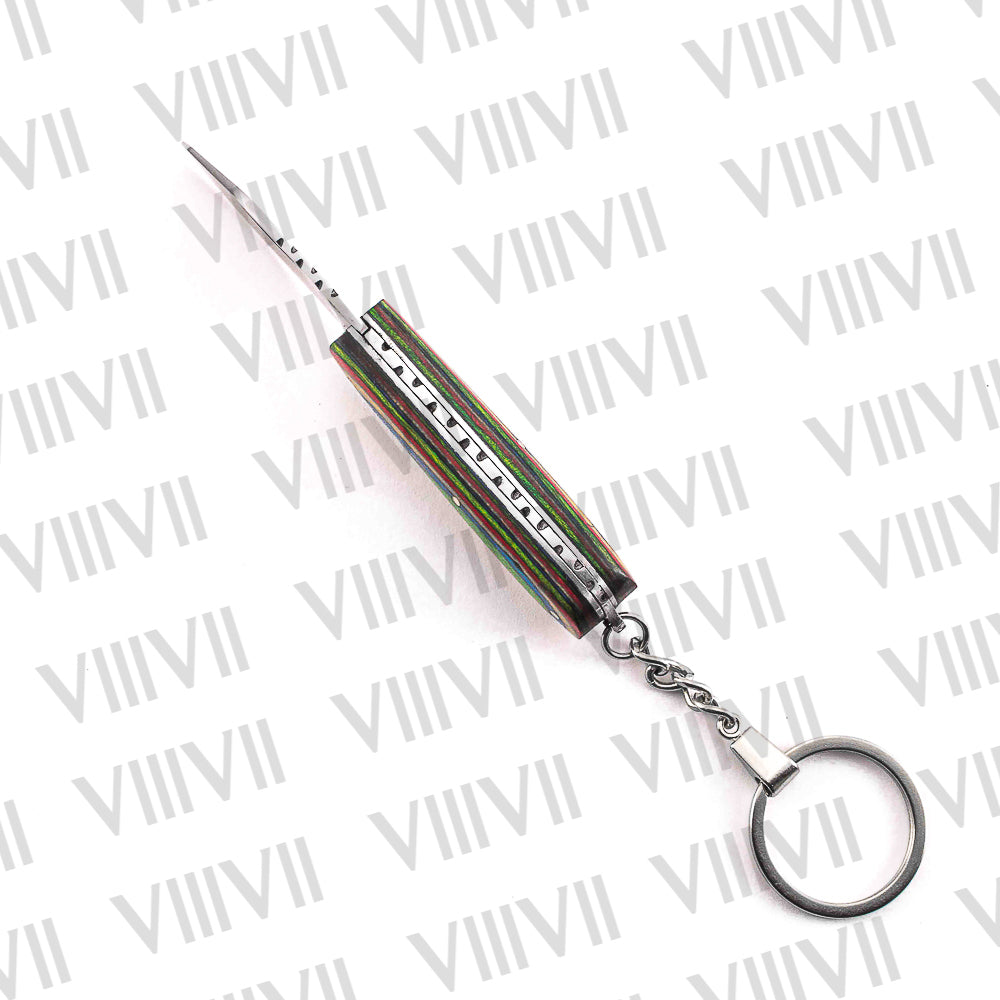 Folding Pocket Knife Keychain – Damascus or Stainless Steel Blade with Multi Wood Handle | Mini EDC Knife for Gifting, Outdoor & Everyday Use