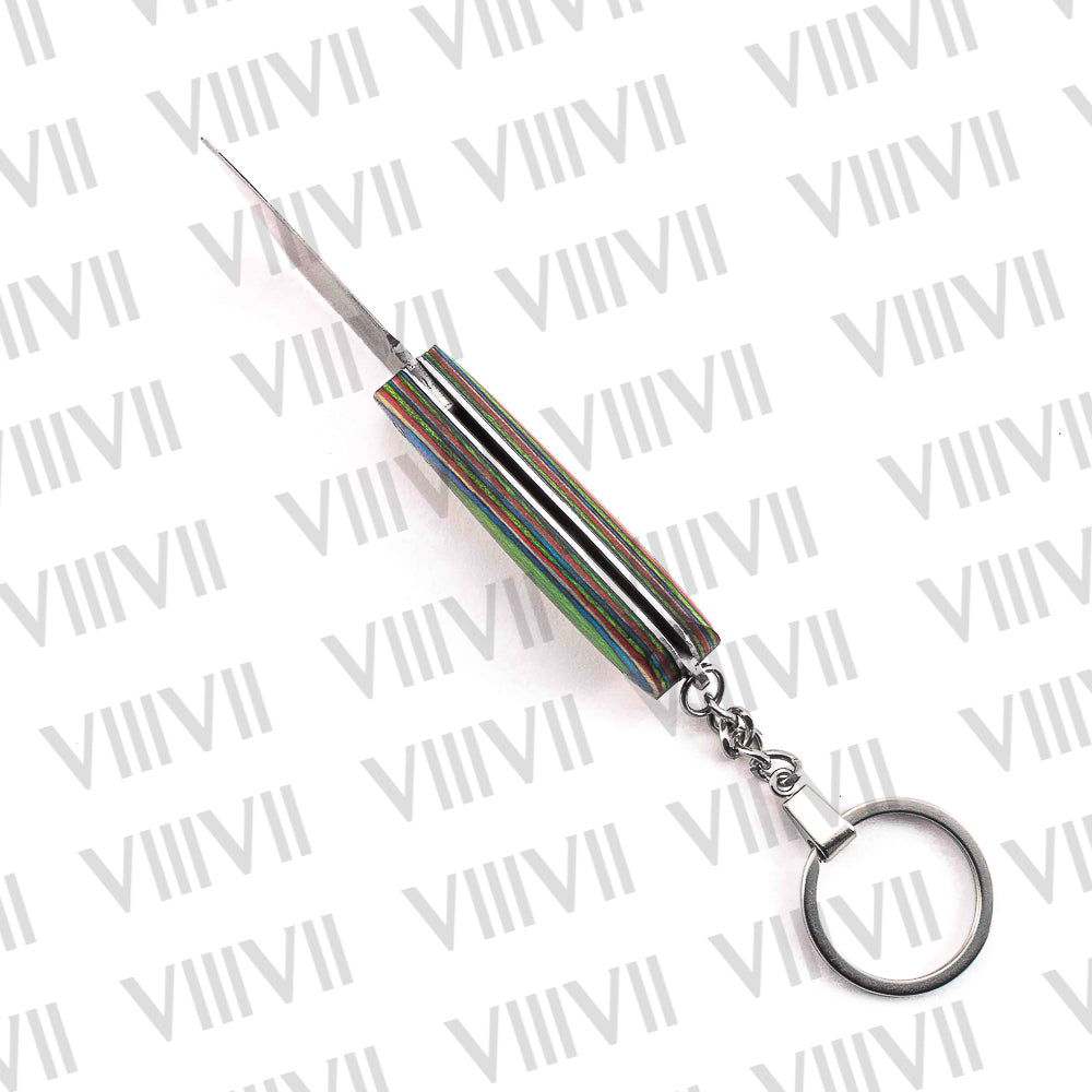 Folding Pocket Knife Keychain – Damascus or Stainless Steel Blade with Multi Wood Handle | Mini EDC Knife for Gifting, Outdoor & Everyday Use