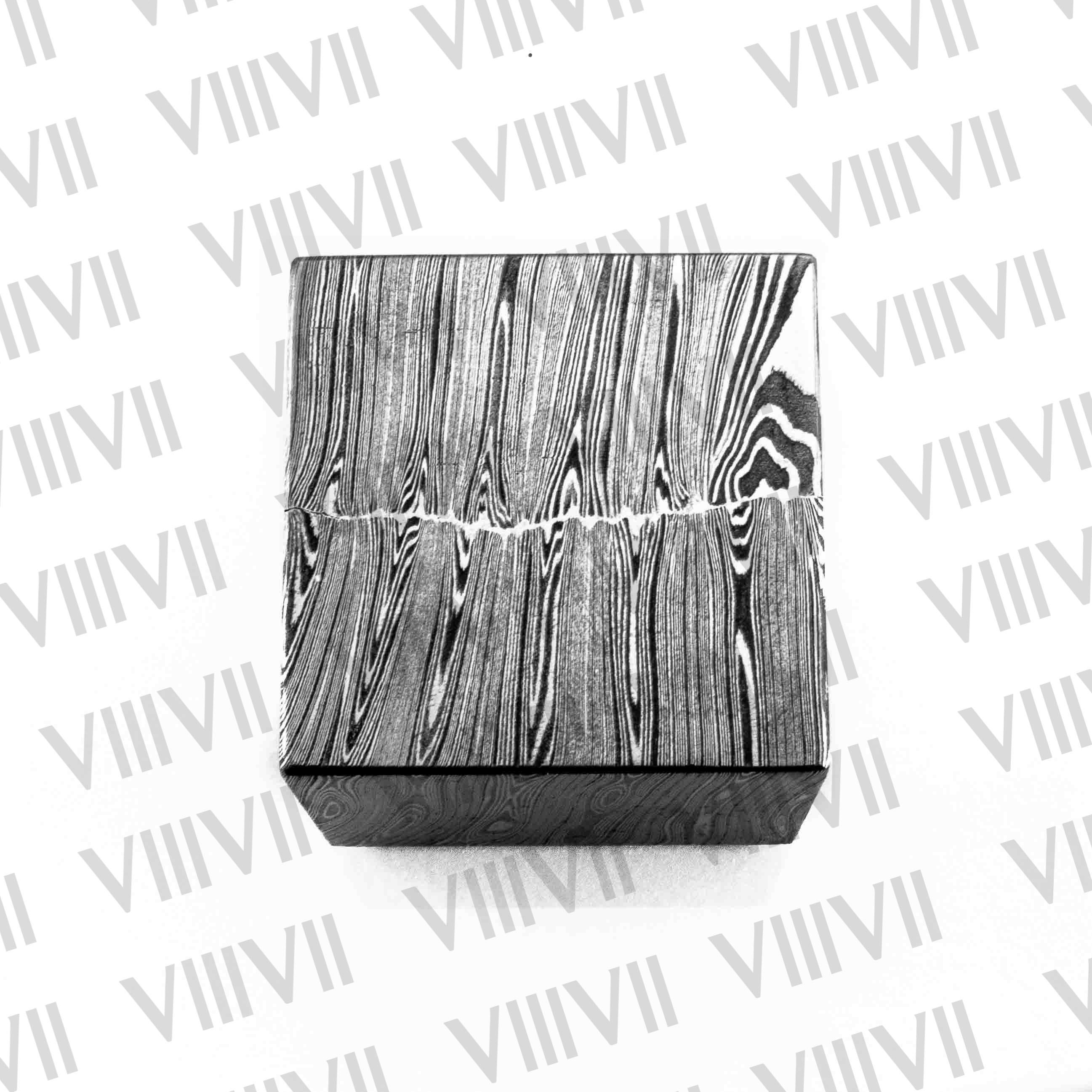 Damascus steel cube paper weight office decor