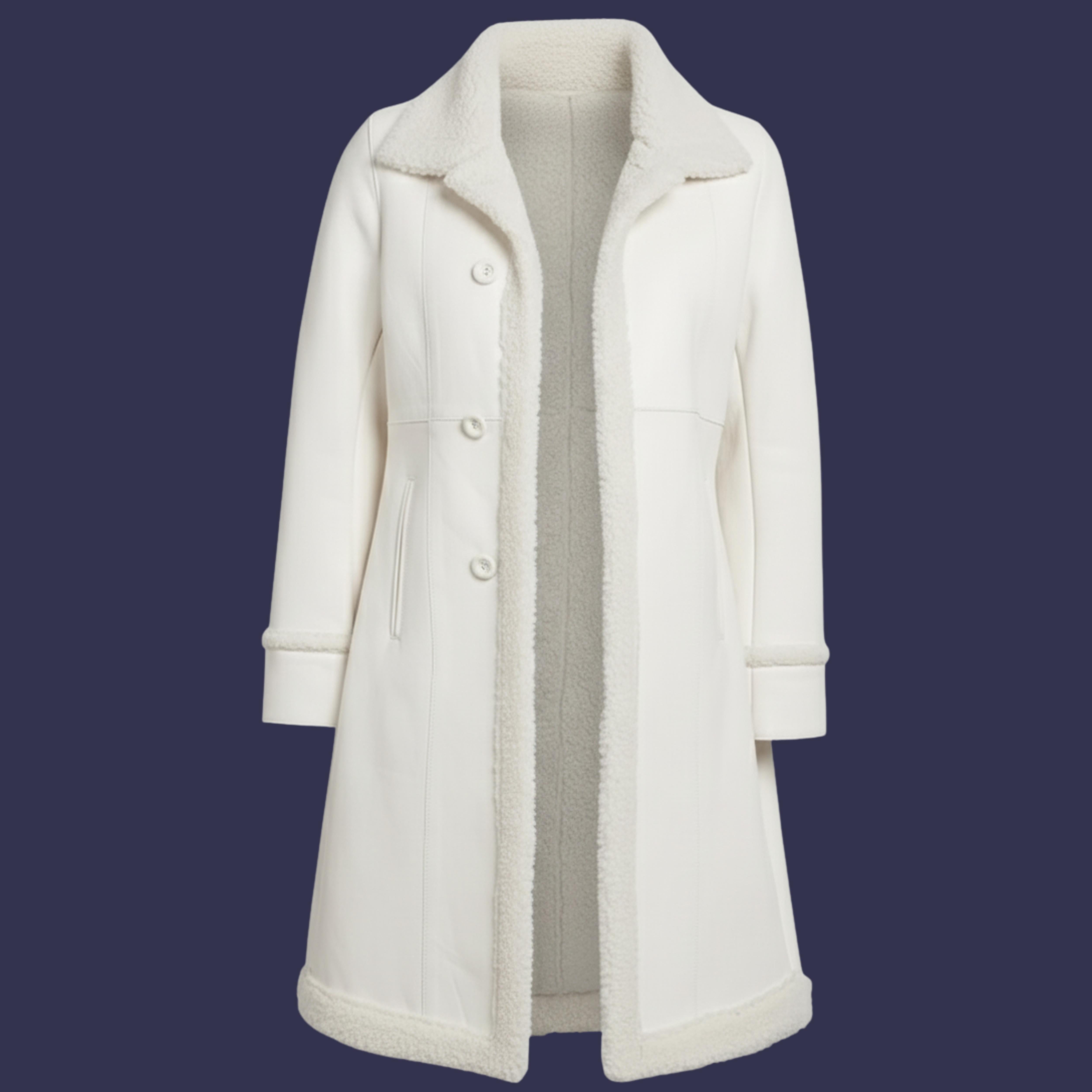 Women’s Penny Lane Coat – Real Lambskin Leather Shearling 3/4 Length Afghan Coat | Vintage Boho Fur Winter Jacket | Genuine Leather Coat | Christmas Gift