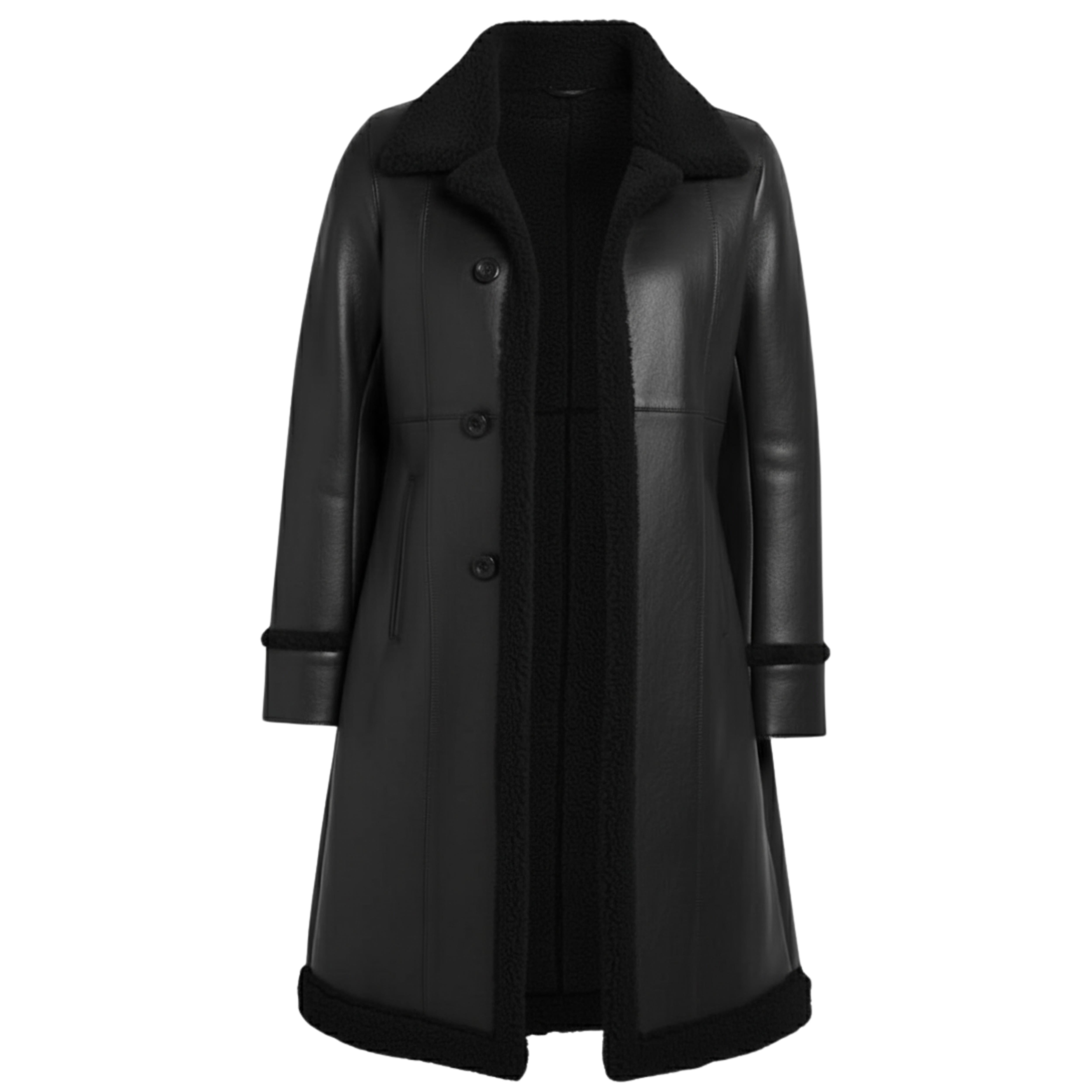 Women’s Penny Lane Coat – Real Lambskin Leather Shearling 3/4 Length Afghan Coat | Vintage Boho Fur Winter Jacket | Genuine Leather Coat | Christmas Gift