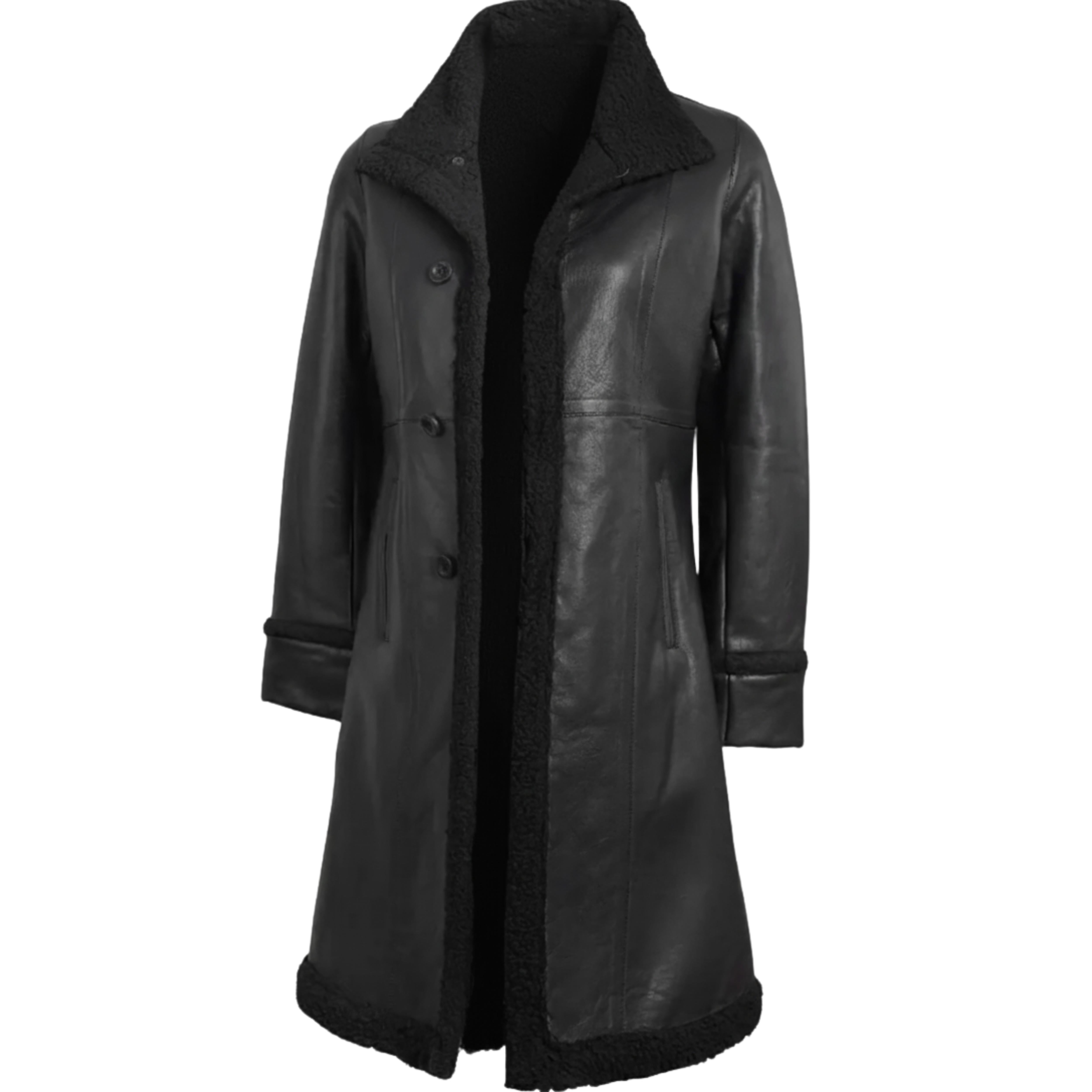 Women’s Penny Lane Coat – Real Lambskin Leather Shearling 3/4 Length Afghan Coat | Vintage Boho Fur Winter Jacket | Genuine Leather Coat | Christmas Gift