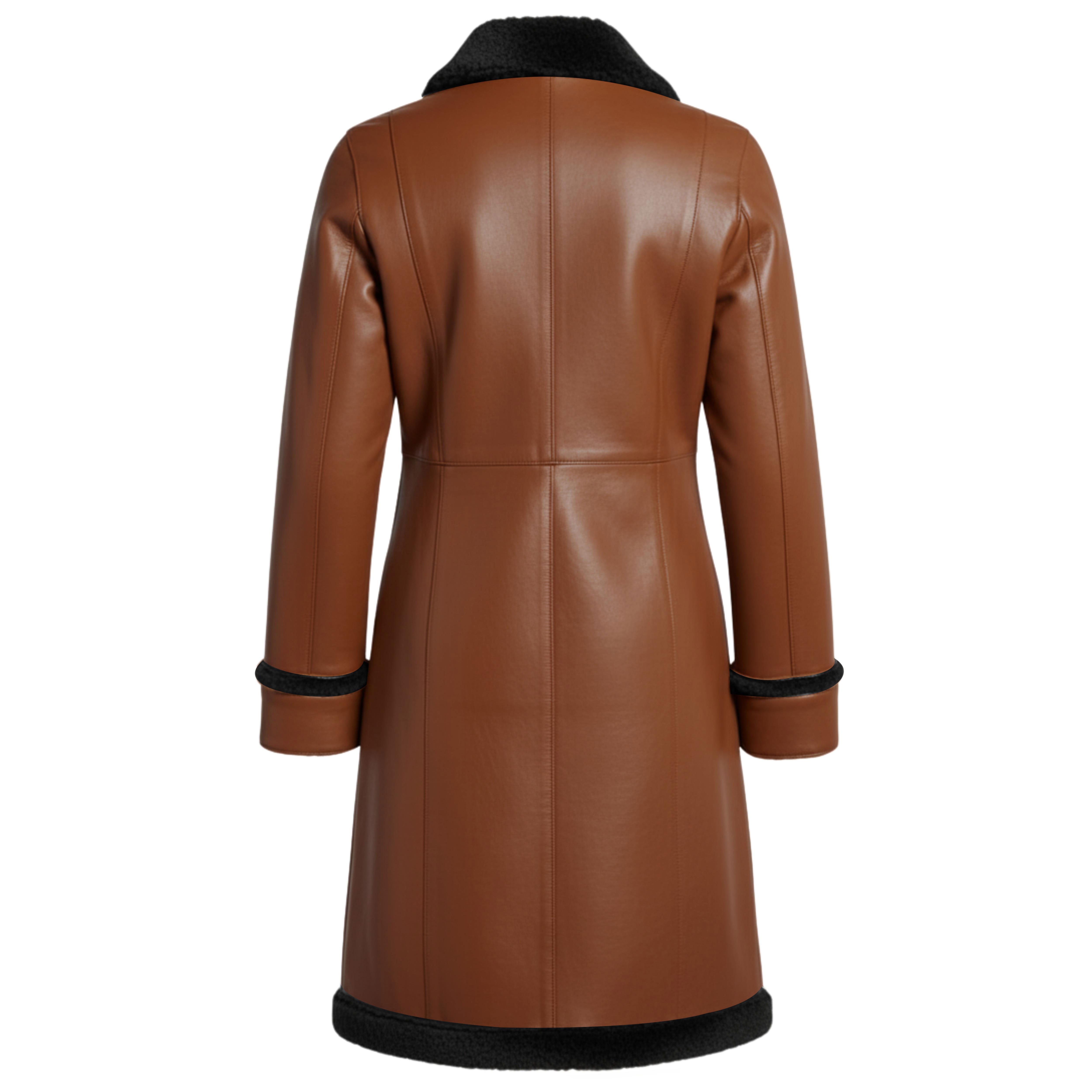 Women’s Penny Lane Coat – Real Lambskin Leather Shearling 3/4 Length Afghan Coat | Vintage Boho Fur Winter Jacket | Genuine Leather Coat | Christmas Gift