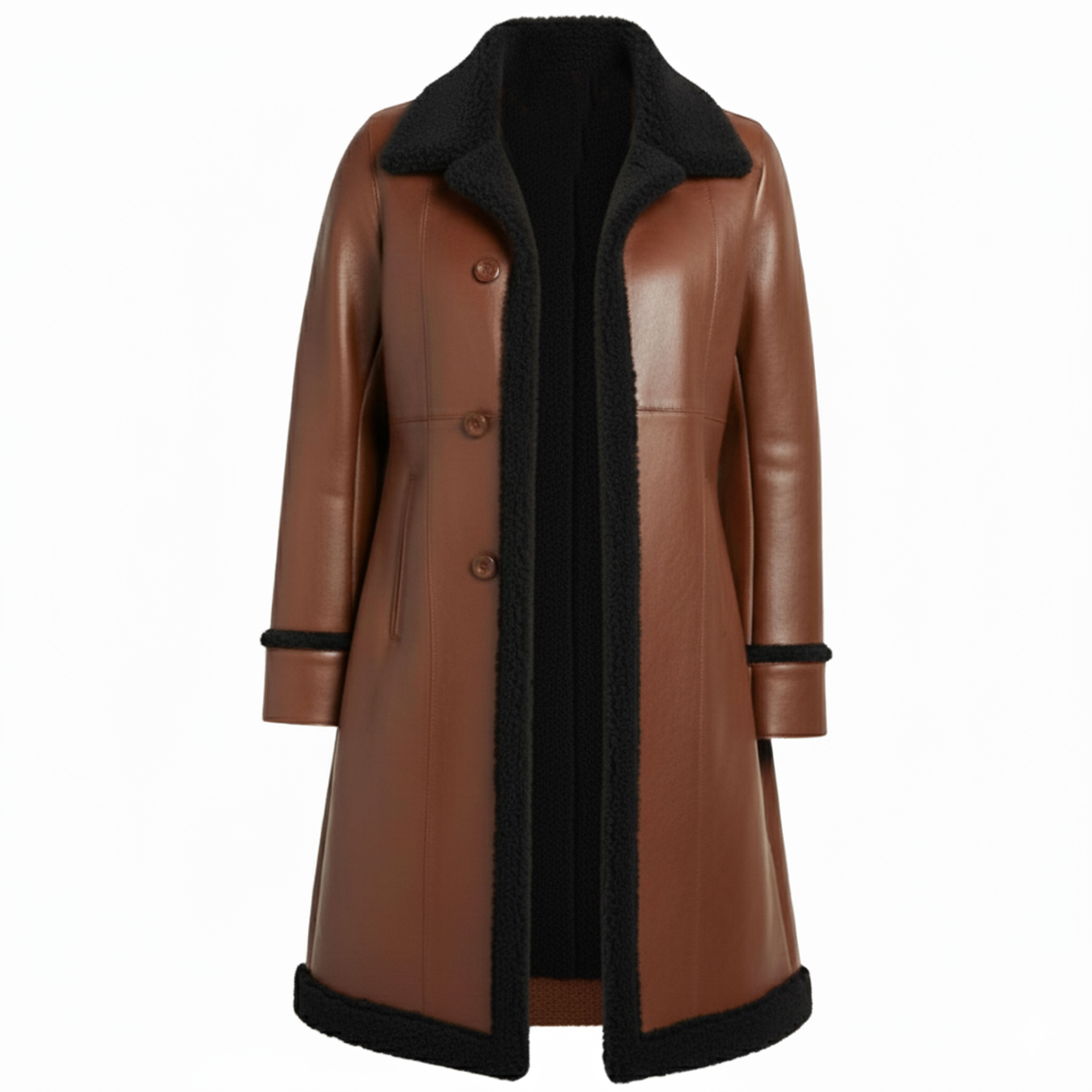 Women’s Penny Lane Coat – Real Lambskin Leather Shearling 3/4 Length Afghan Coat | Vintage Boho Fur Winter Jacket | Genuine Leather Coat | Christmas Gift