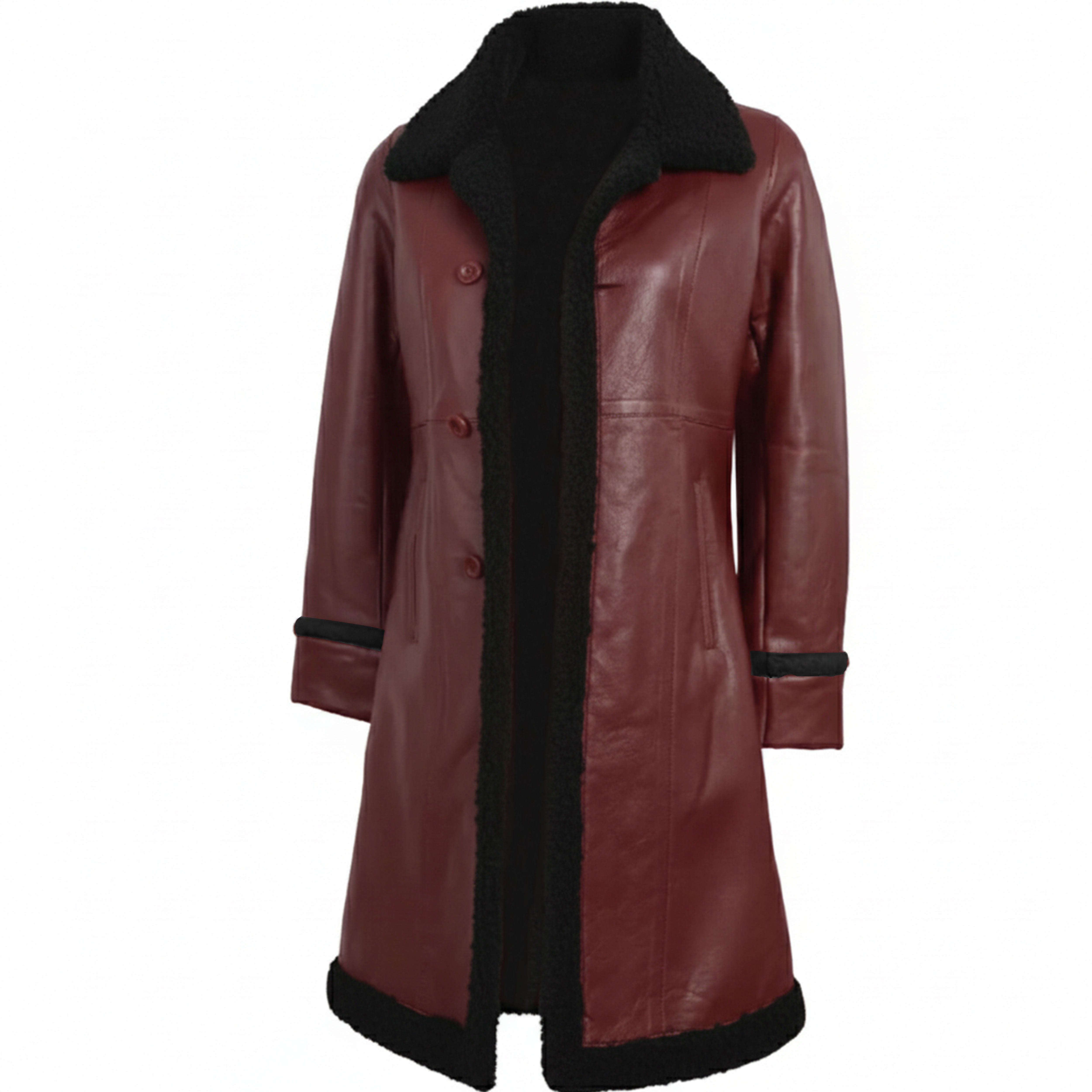 Women’s Penny Lane Coat – Real Lambskin Leather Shearling 3/4 Length Afghan Coat | Vintage Boho Fur Winter Jacket | Genuine Leather Coat | Christmas Gift