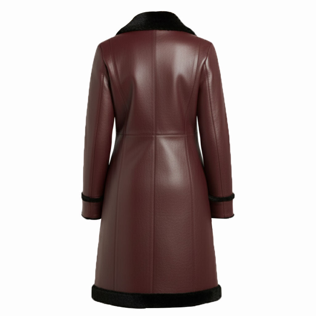 Women’s Penny Lane Coat – Real Lambskin Leather Shearling 3/4 Length Afghan Coat | Vintage Boho Fur Winter Jacket | Genuine Leather Coat | Christmas Gift