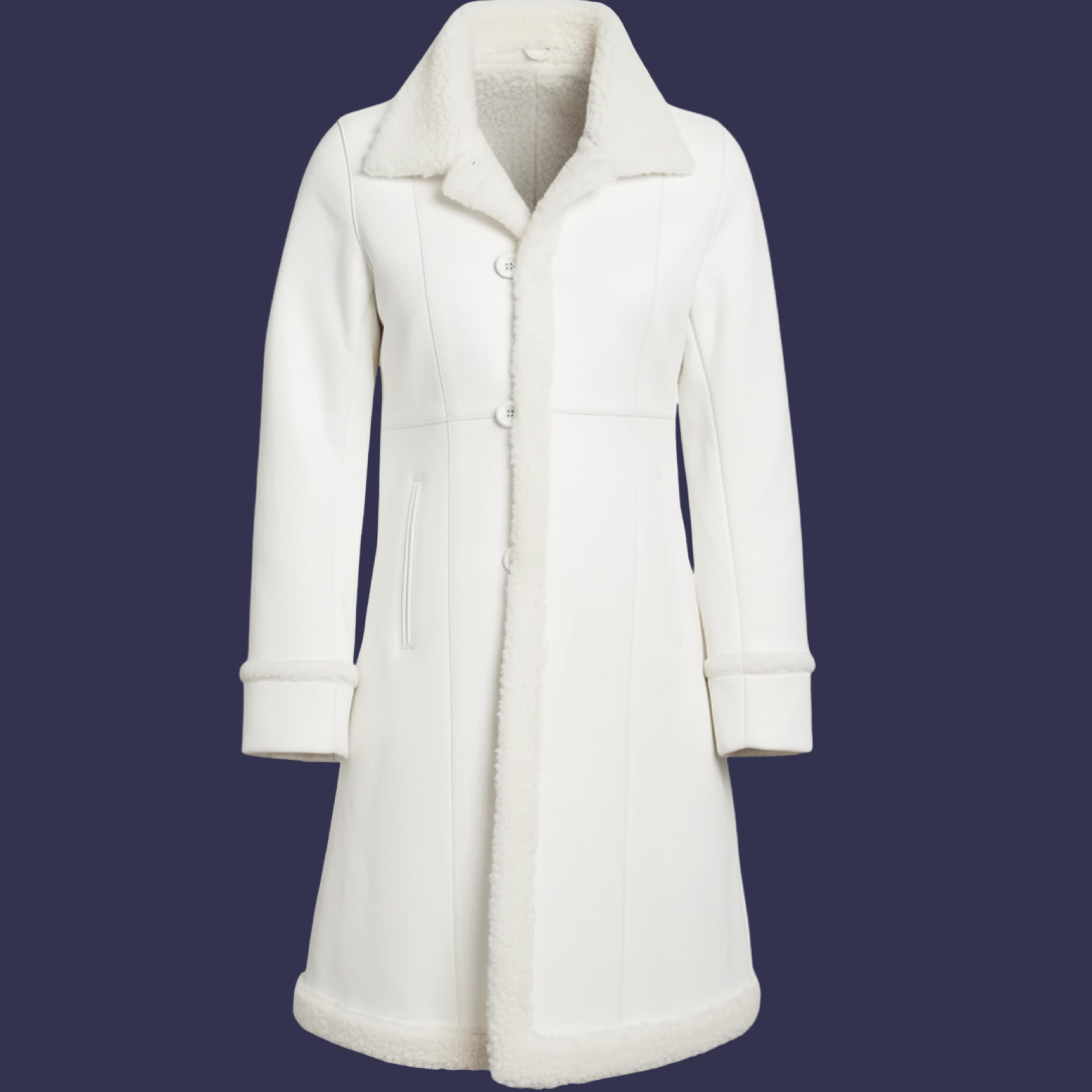 Women’s Penny Lane Coat – Real Lambskin Leather Shearling 3/4 Length Afghan Coat | Vintage Boho Fur Winter Jacket | Genuine Leather Coat | Christmas Gift