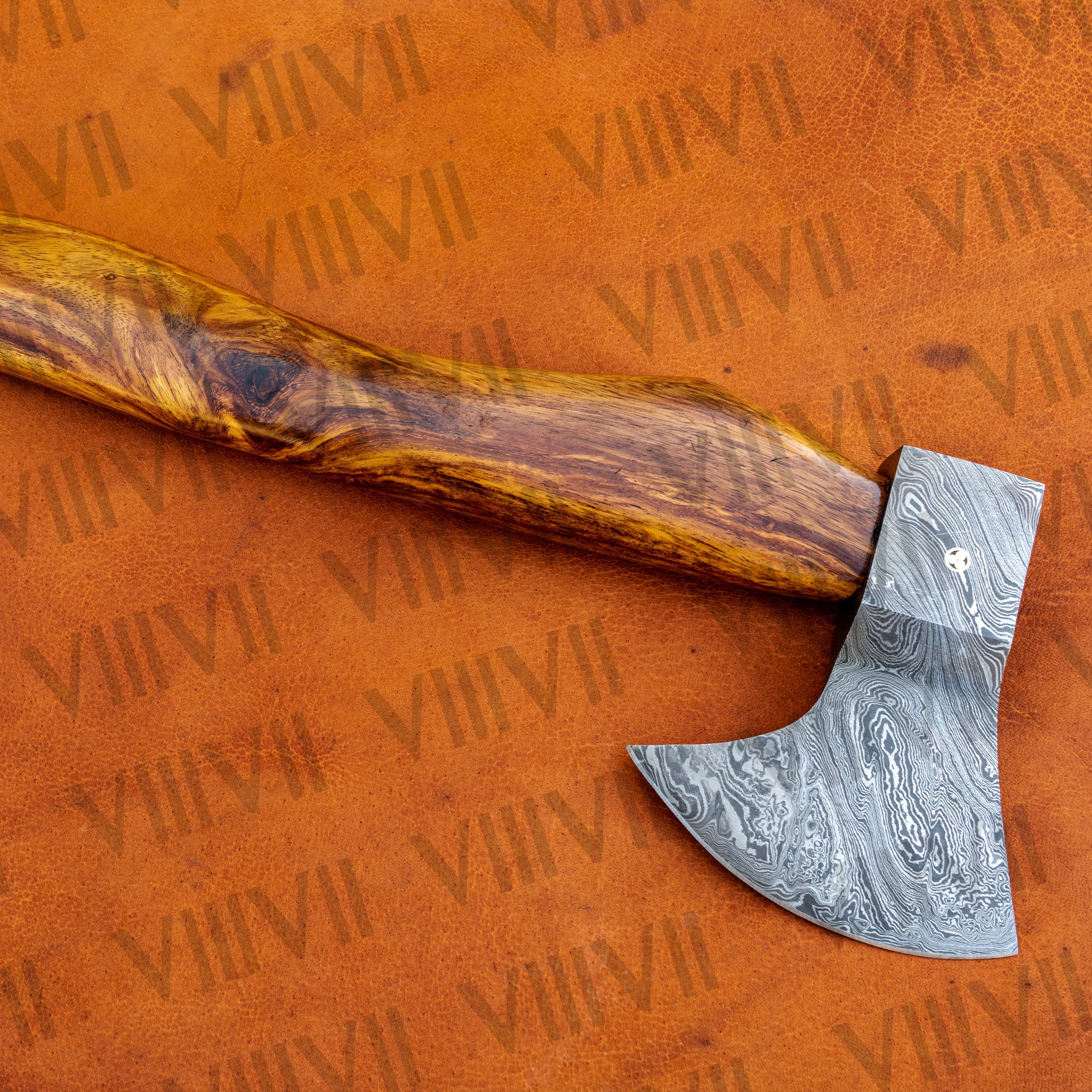 Damascus Steel Viking Axe – Bearded Hatchet, Custom Viking Hatchet, Handmade Hatchet