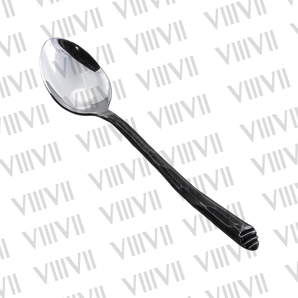 Medieval cutlery set with forged effect handles and high polish finish, Set of 6