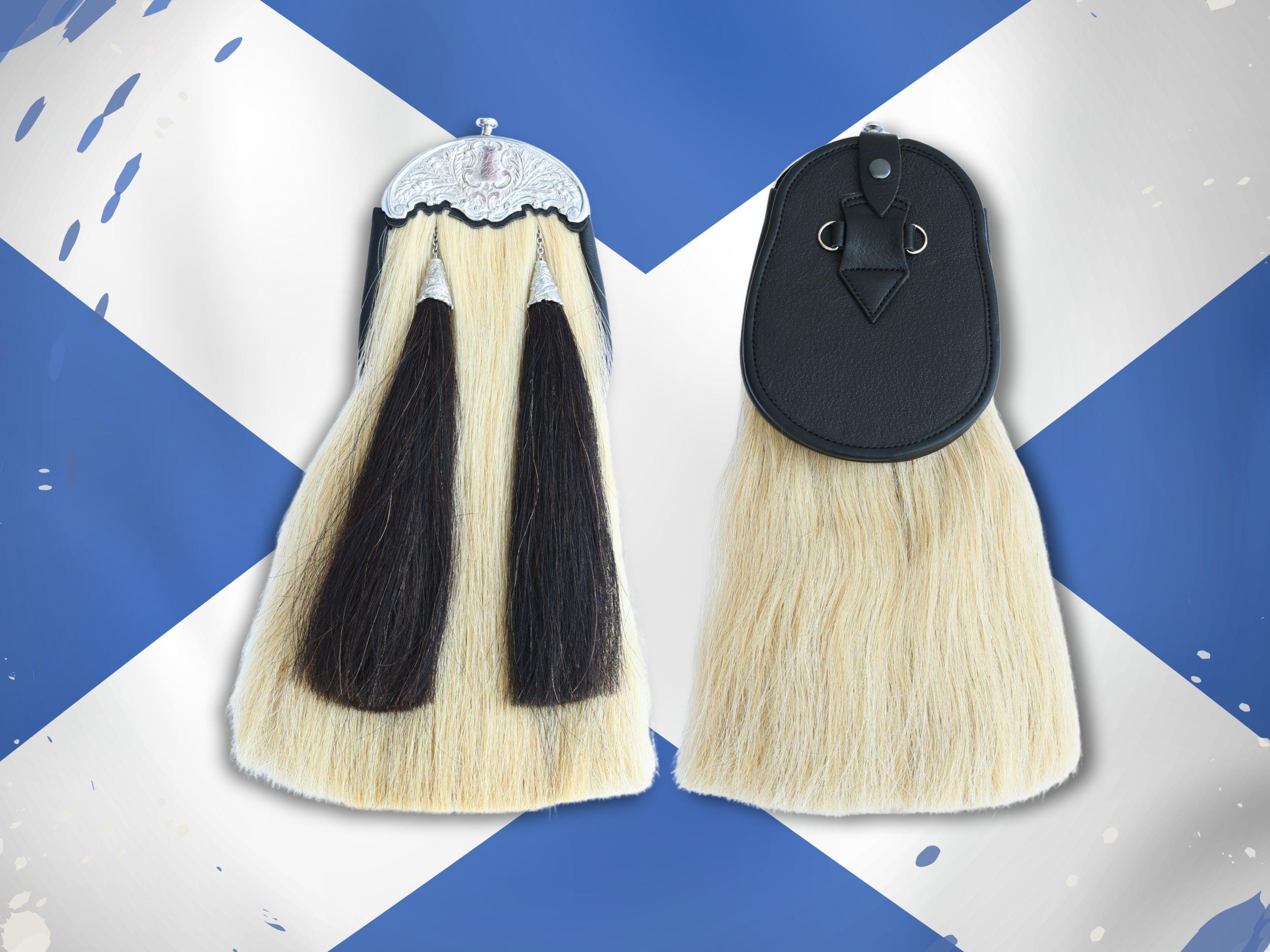 Horse Hair Sporran: Traditional Kilt Accessory with Pewter Cantle