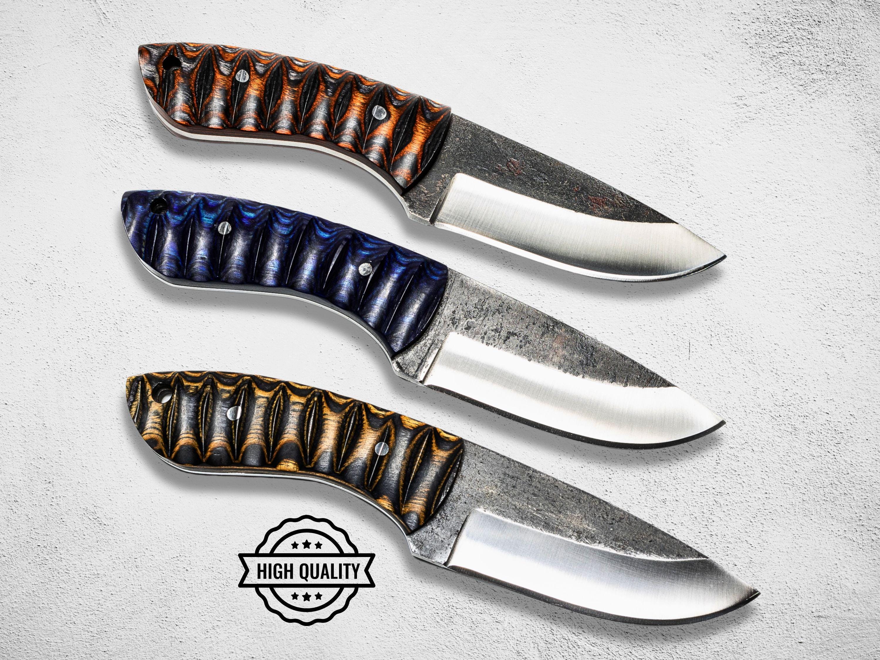 Handmade Stainless Steel Hunting Knife: 4-Inch Blade, Free Leather Sheath