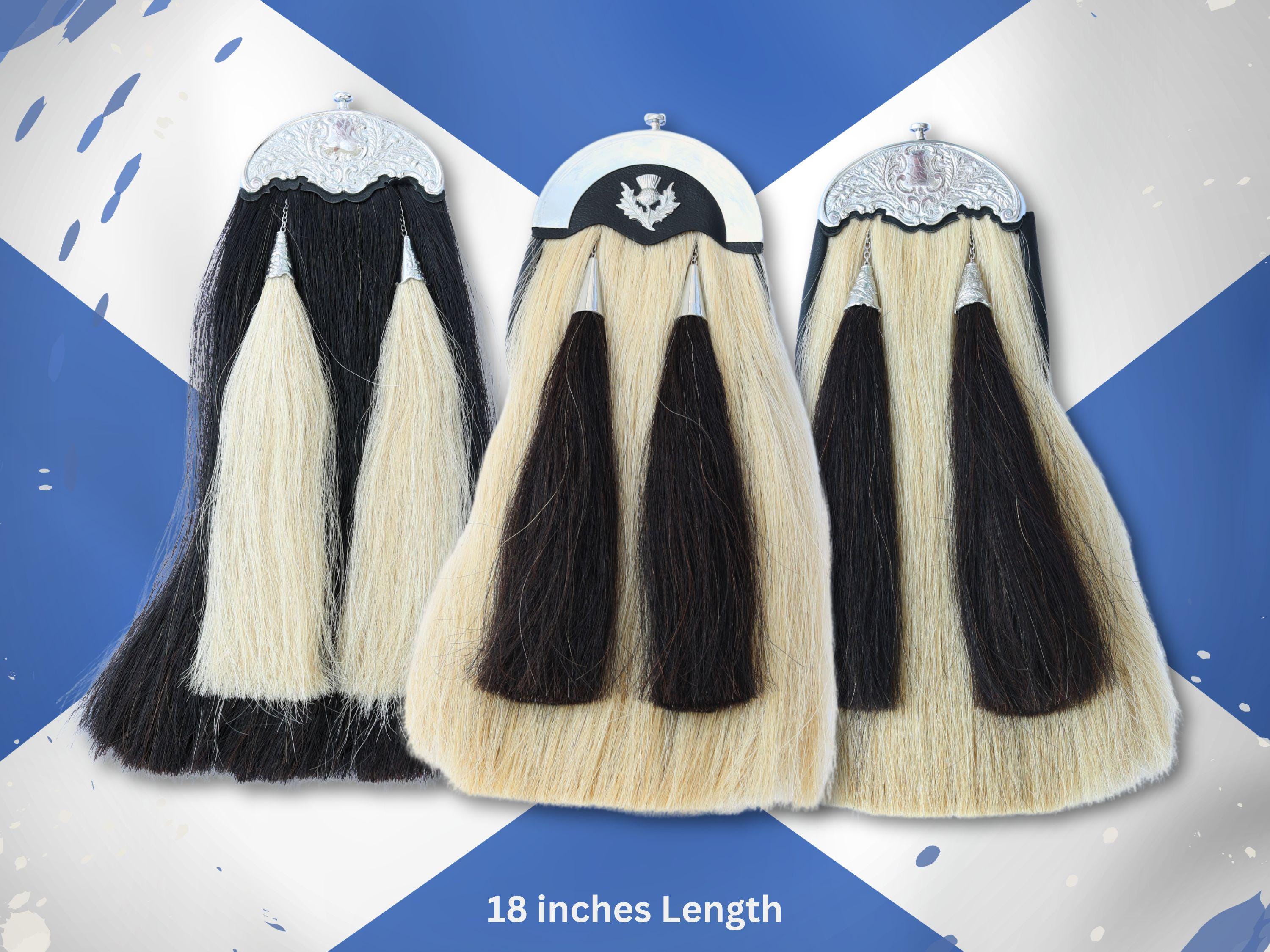 Horse Hair Sporran: Traditional Kilt Accessory with Pewter Cantle