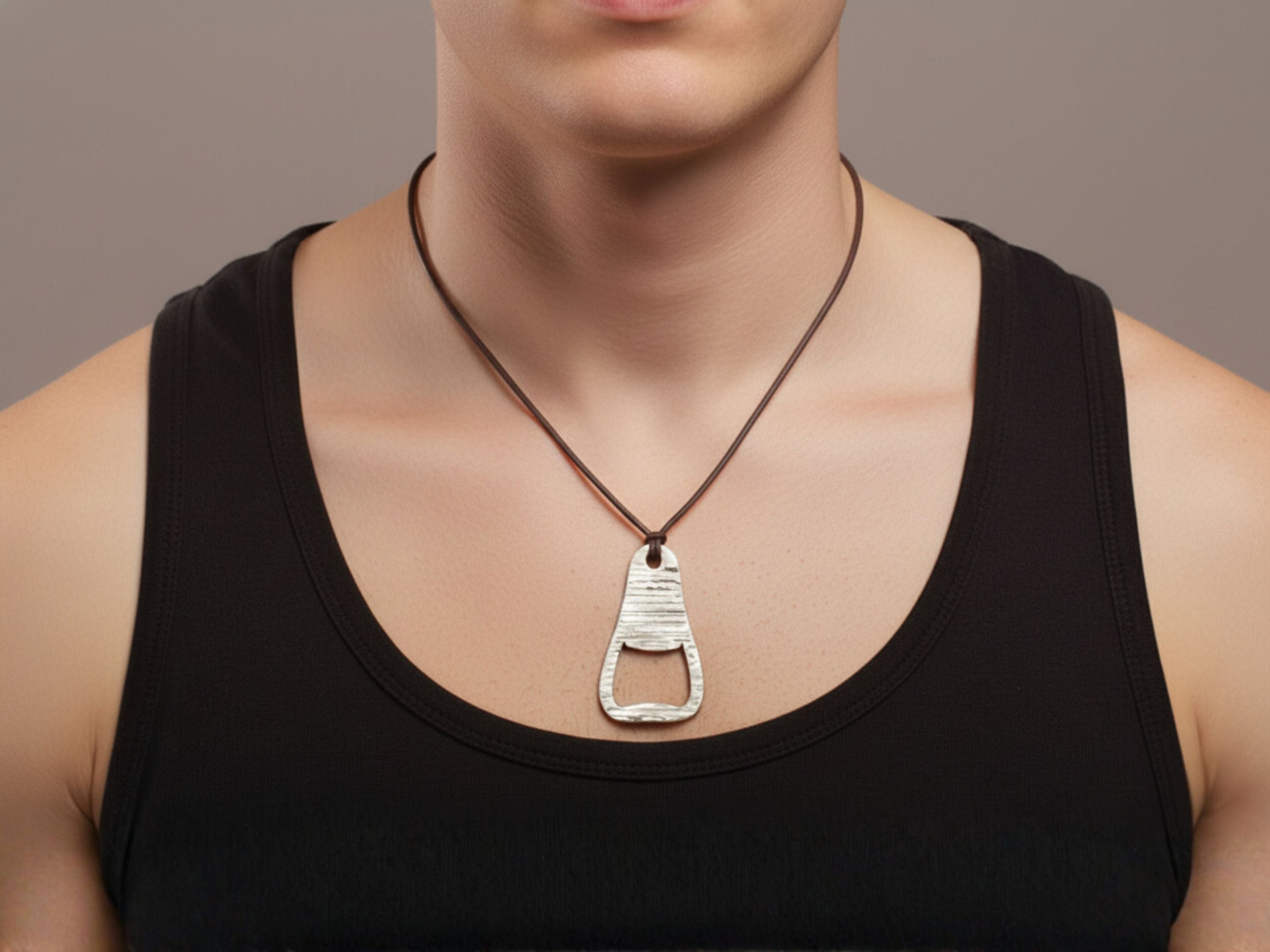 Damascus Steel Rust-Free Beer Bottle Opener – Handmade Pendant & Gift