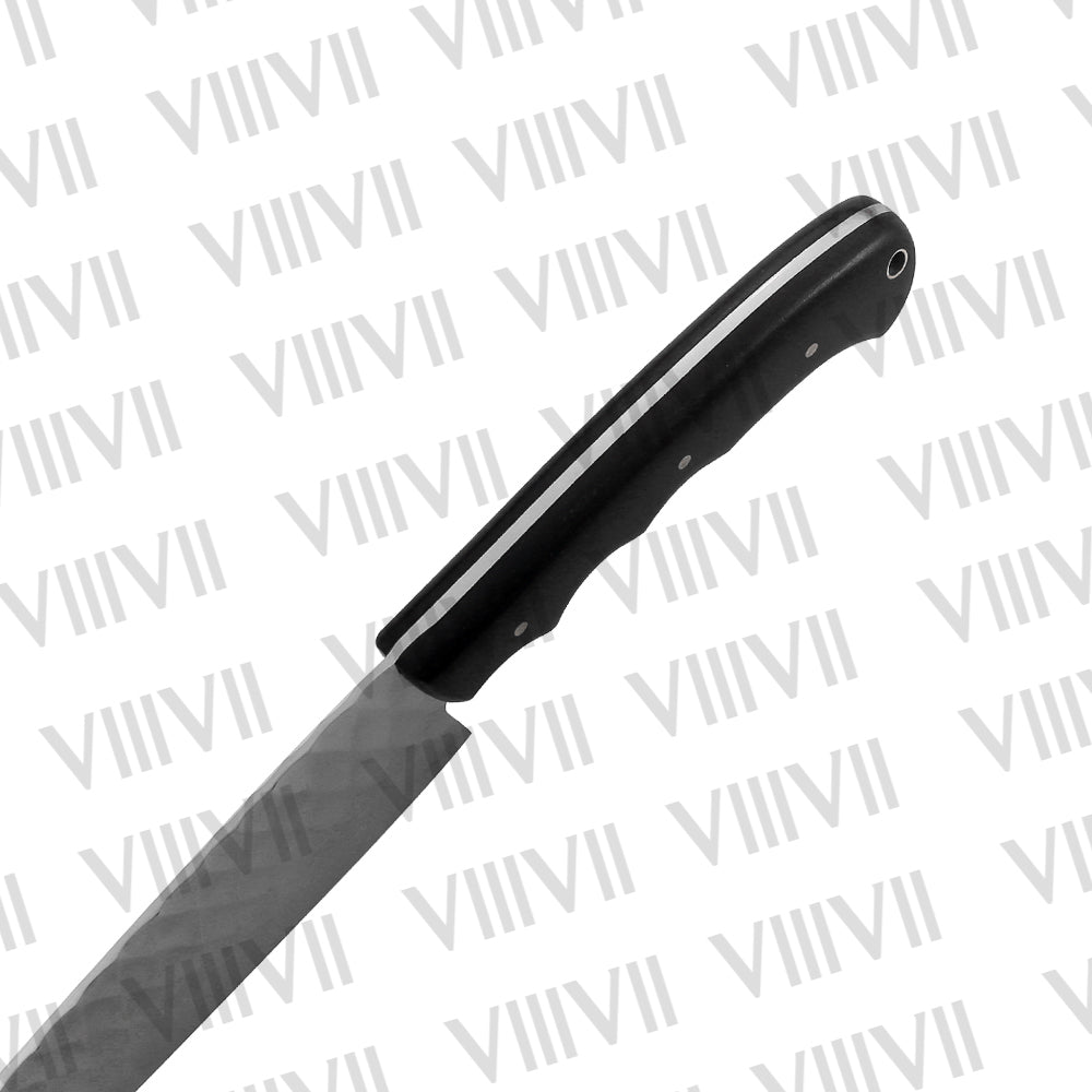Handmade Kitchen Knife with 9" Stainless Steel Blade and Black Micarta Handle | Professional Chef Knife
