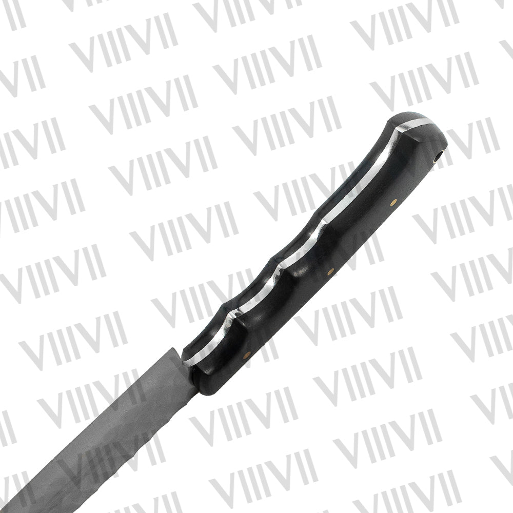 Handmade Kitchen Knife with 9" Stainless Steel Blade and Black Micarta Handle | Professional Chef Knife