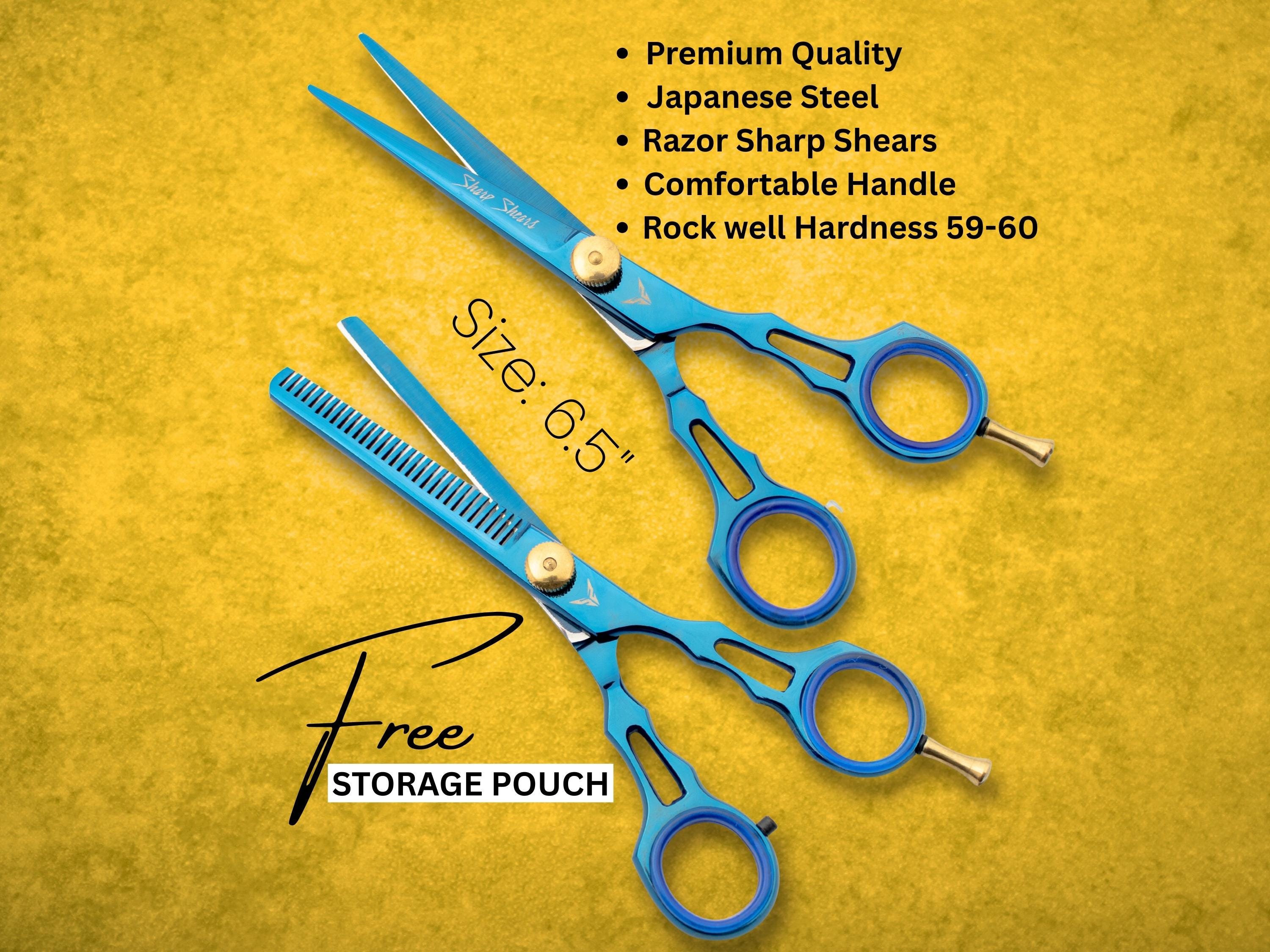 Professional Barber Scissors Set: Japanese Steel Hair Cutting & Thinning Shears