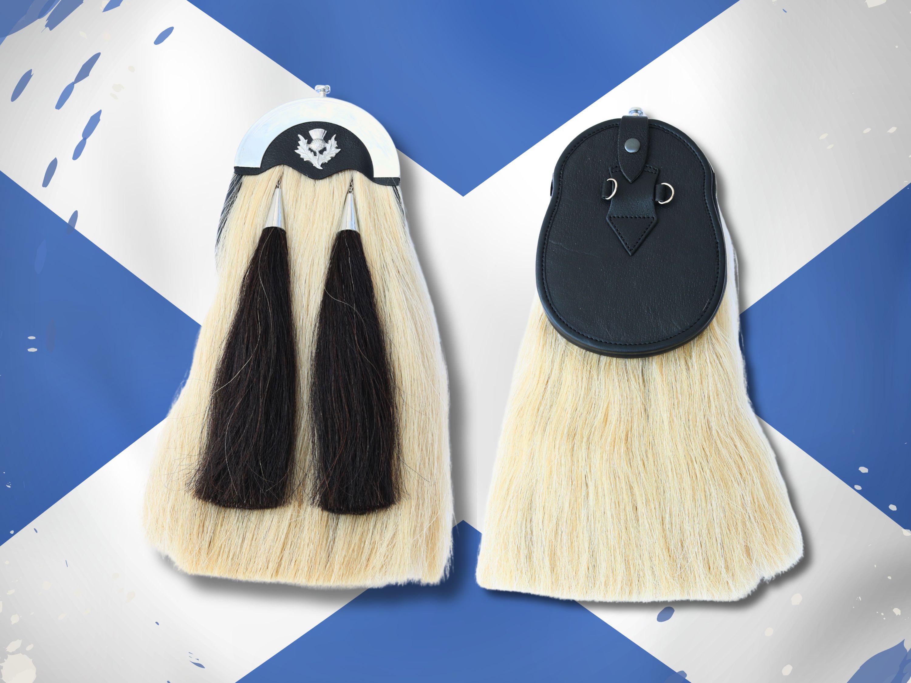 Horse Hair Sporran: Traditional Kilt Accessory with Pewter Cantle