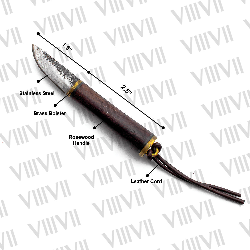 Fibula Norse Viking Knife with Brass-Decorated Leather Sheath | Historical Reenactment & LARP Ready