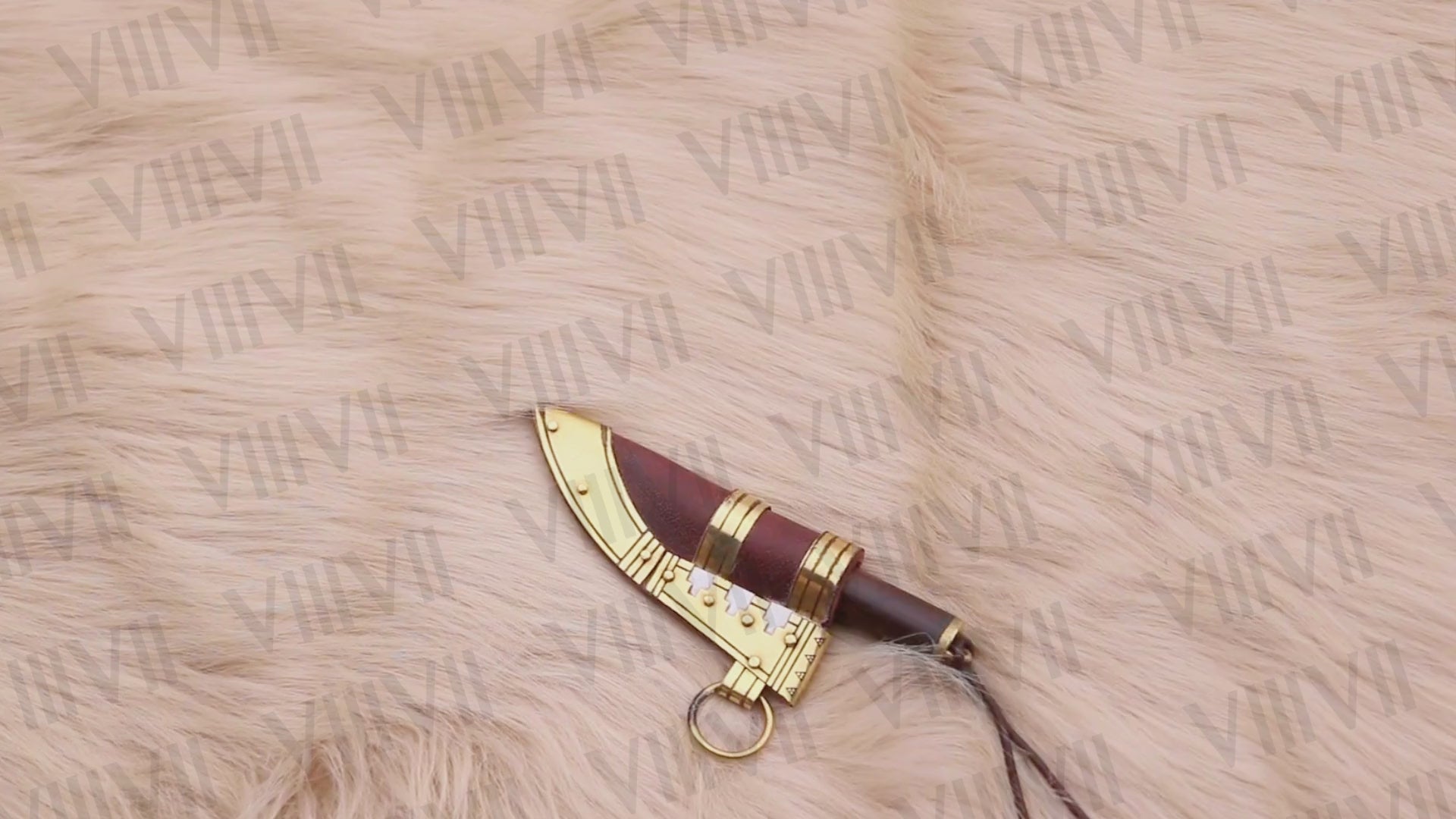 Fibula Norse Viking Knife with Brass-Decorated Leather Sheath | Historical Reenactment & LARP Ready