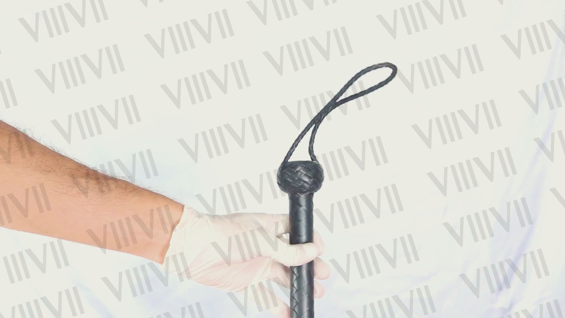 Genuine Cowhide Leather Flogger Cat O' Nine Braided knots Heavy Duty  BDSM Impact Toy in black