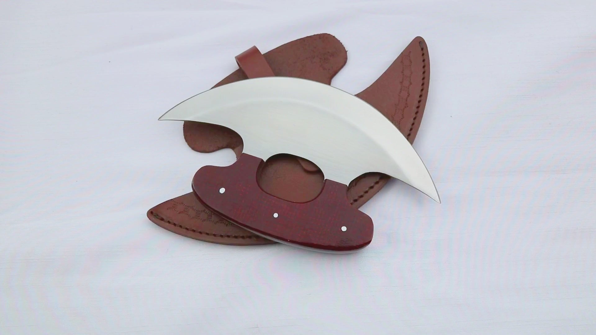 Handcrafted Ulu Knife with Stainless Steel Blade & Micarta Handle – Durable Kitchen Tool