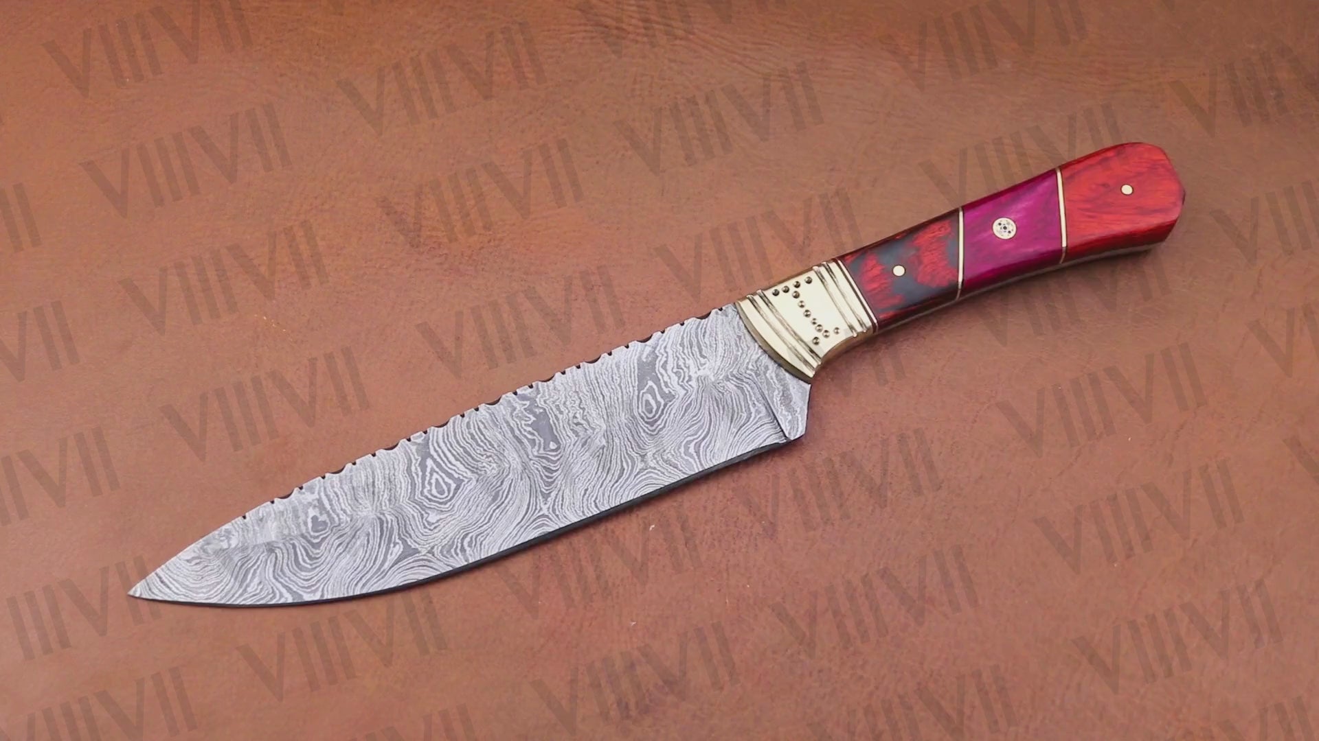 Professional Chef Knife in Damascus Steel with Stainless Steel Handle – Precision Cutting Tool