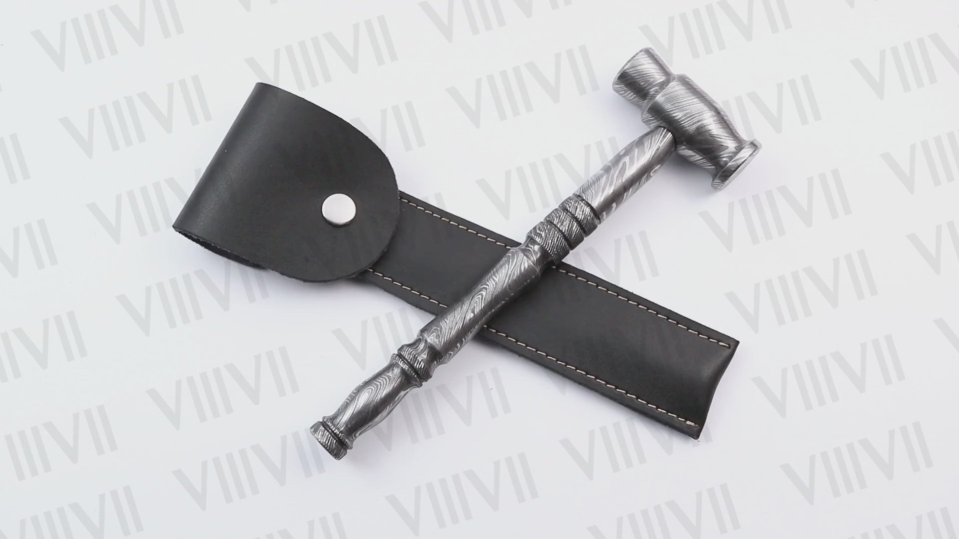Damascus Steel Leather Working Hammer – Premium Craftsmanship for Precision Leatherwork