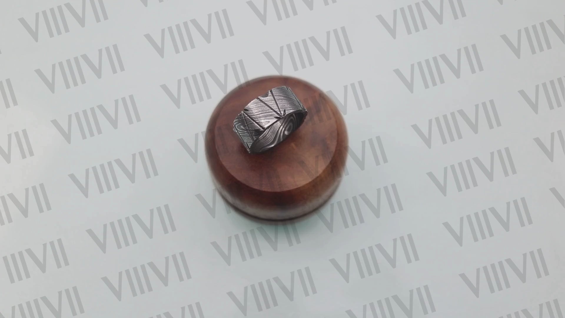 Damascus steel Celtic ring with rosewood gift box, Men's Ring.