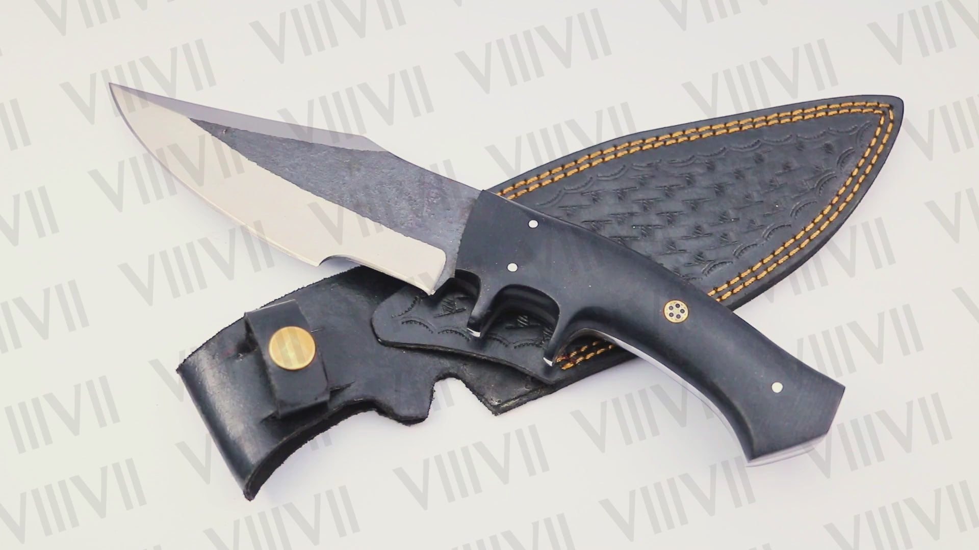 Custom Hunting Knife – D2 Steel Blade with G10 Micarta Handle & Leather Sheath | Gift for Hunters & Outdoorsmen