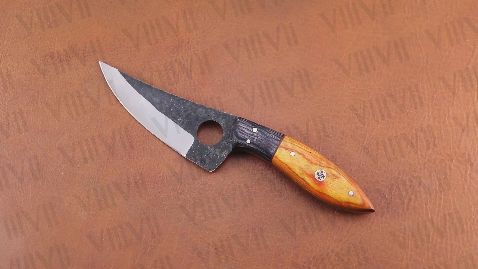 Handmade Full Tang Hunting Knife in High Carbon Steel with Ashwood Handle