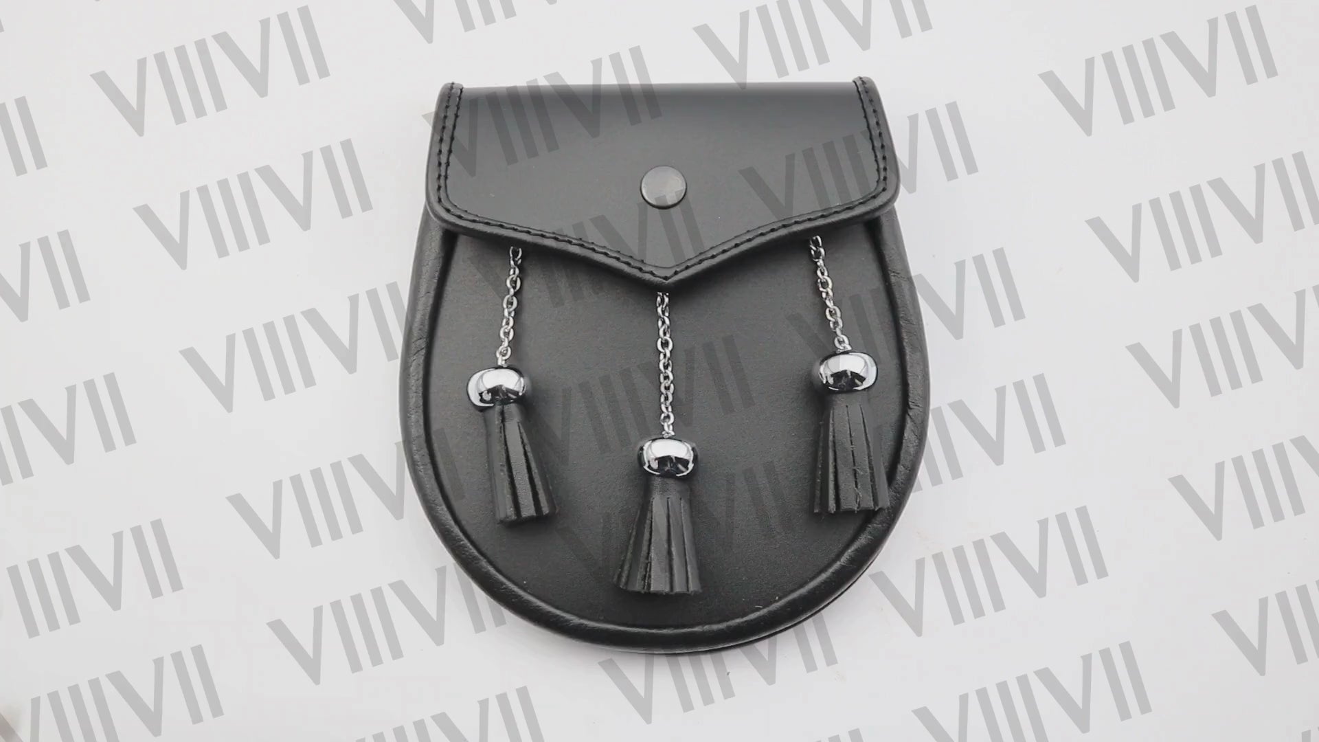 Sporran Handmade from Genuine Leather with Premium Chain Tassels Perfect for Highland Games, Scottish Weddings and Parades