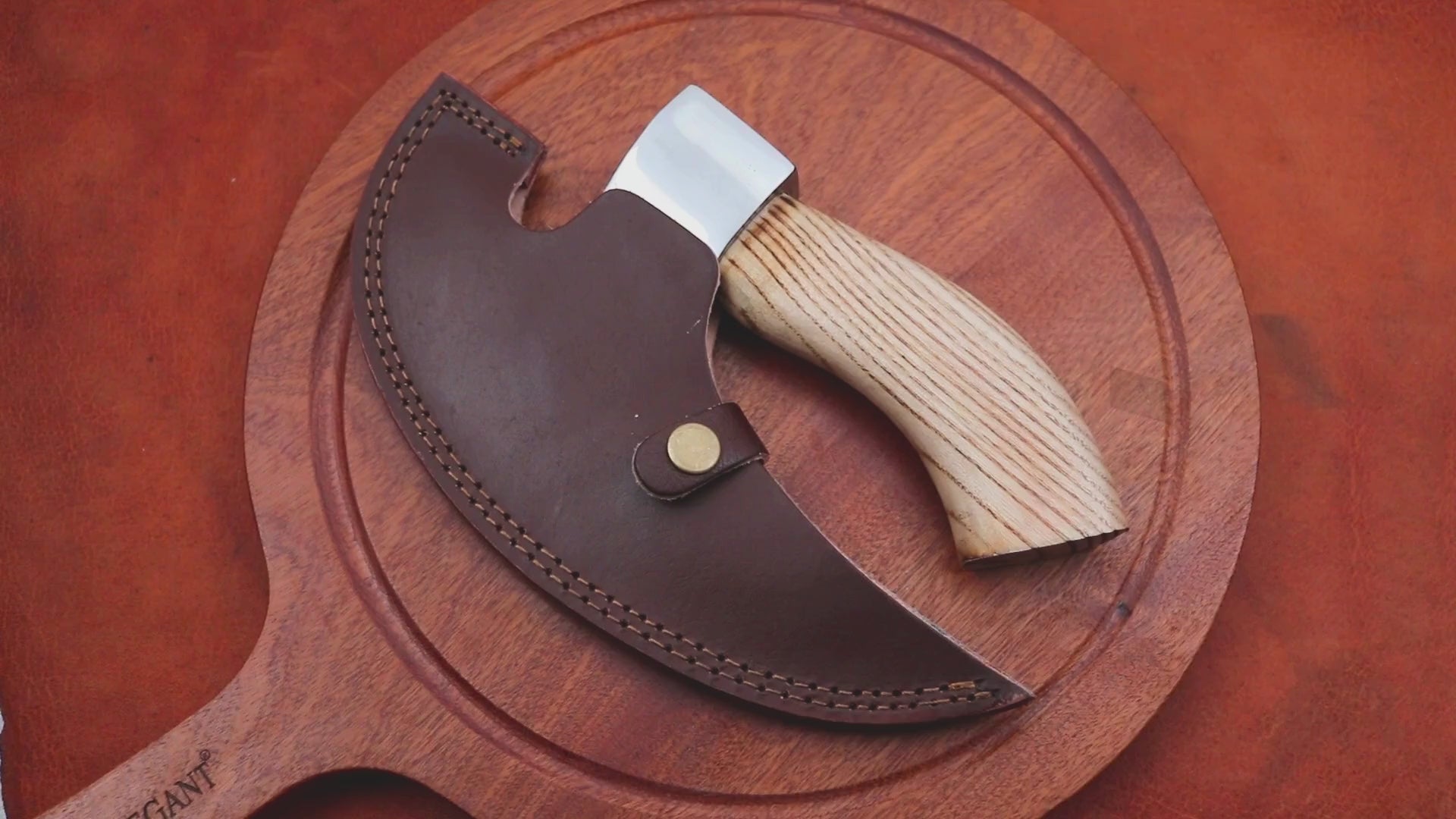 Viking Pizza Axe hand forged from food grade Japanese Steel and Ash wood handle